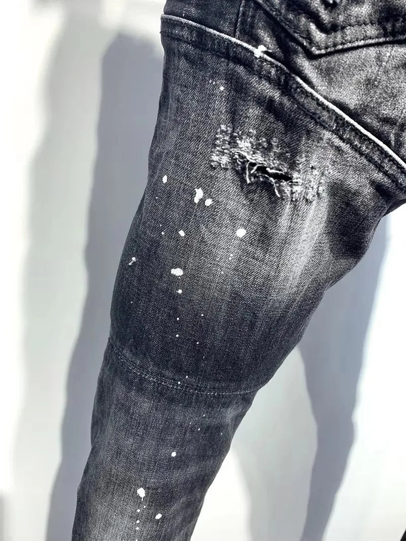 Men's Black Slim Fit Jeans in Cotton