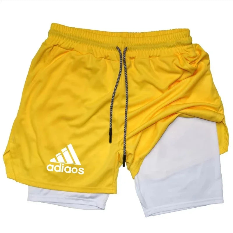 Men's compression shorts  running training sports shorts  summer gym  quick drying shorts in one