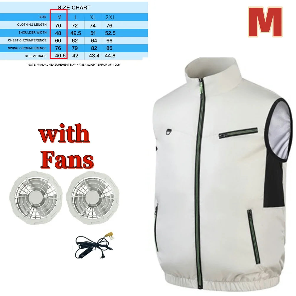 Cooling Fan Vest for Men and Women - Breathable Polyester