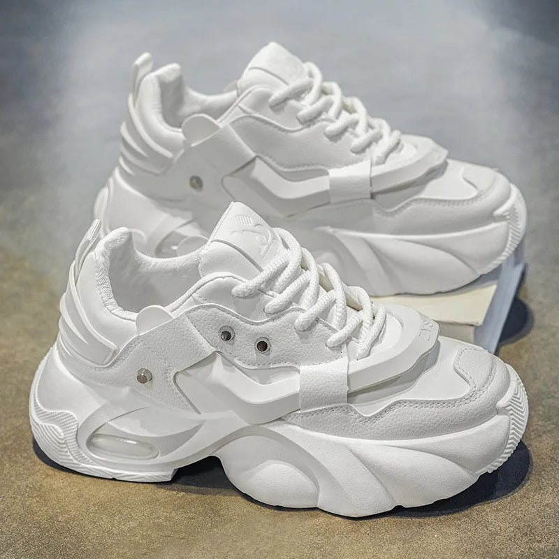Men's High-Top Leather Platform Sneakers 2026