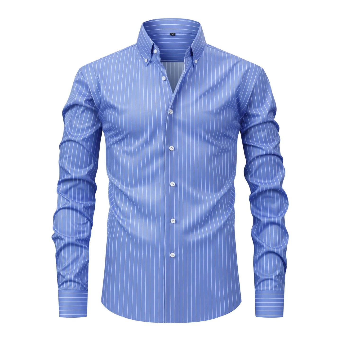 Men's Striped Long Sleeve Dress Shirt for Casual and Business