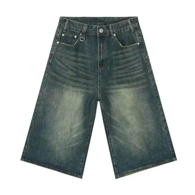 IEFB American Style Men's Shorts Camouflage Calf-Length Pants Straight Wide Leg Male Short Jeans Summer Fashion Bottom 9C7600