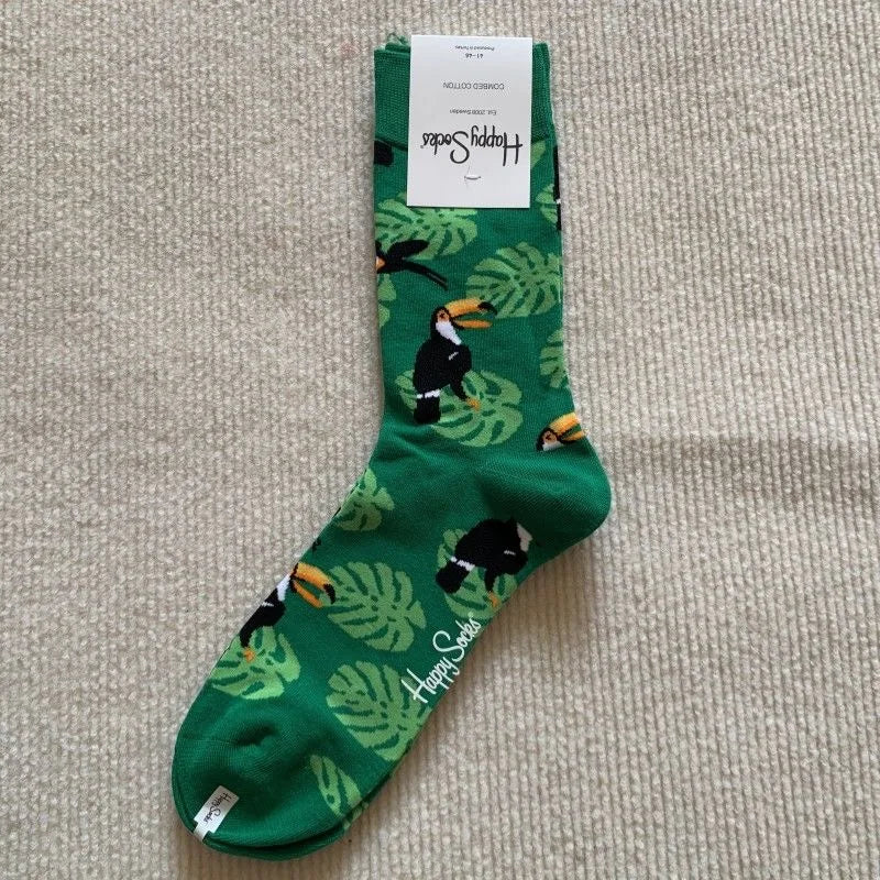 Men's Graphic Print Fun Happy Socks Casual Crew Dress Socks 41-46
