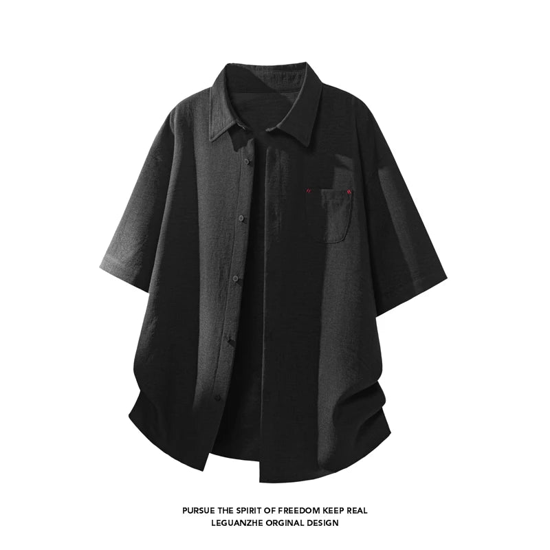 LEGIBLE Casual Short Sleeve Shirts for Men 4XL 5XL
