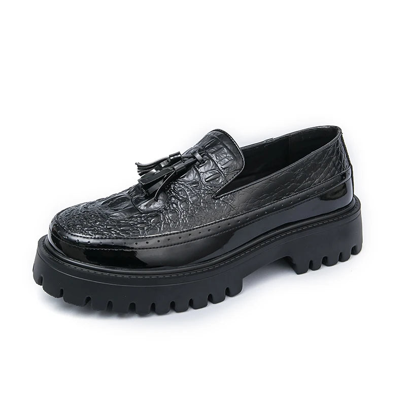Mens Patent Leather Loafers Shoes for Business Casual