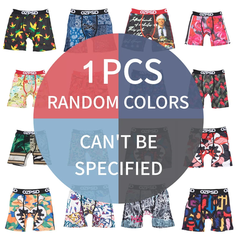 OZPSD Brand 1Pcs Men Underwear Boxers Breathable Swimming Sexy Man Underpants S-2XL Men's