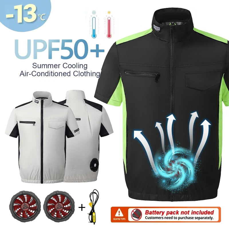 Cooling Vest with Built-in Fan for Outdoor Fishing