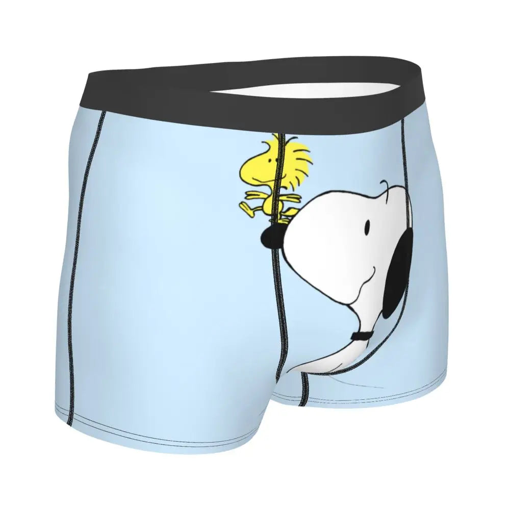 Snoopy Boxer Briefs for Men - Giggle Print Polyester Blend