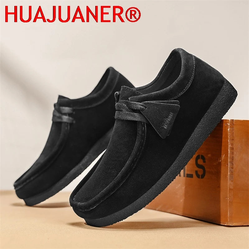 Men's Casual Lace-Up Sneakers with Thick Sole
