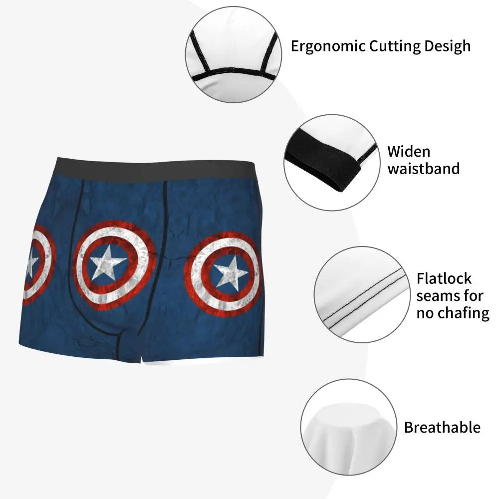 Captain America Comics Design Boxer Shorts for Men by MINISO