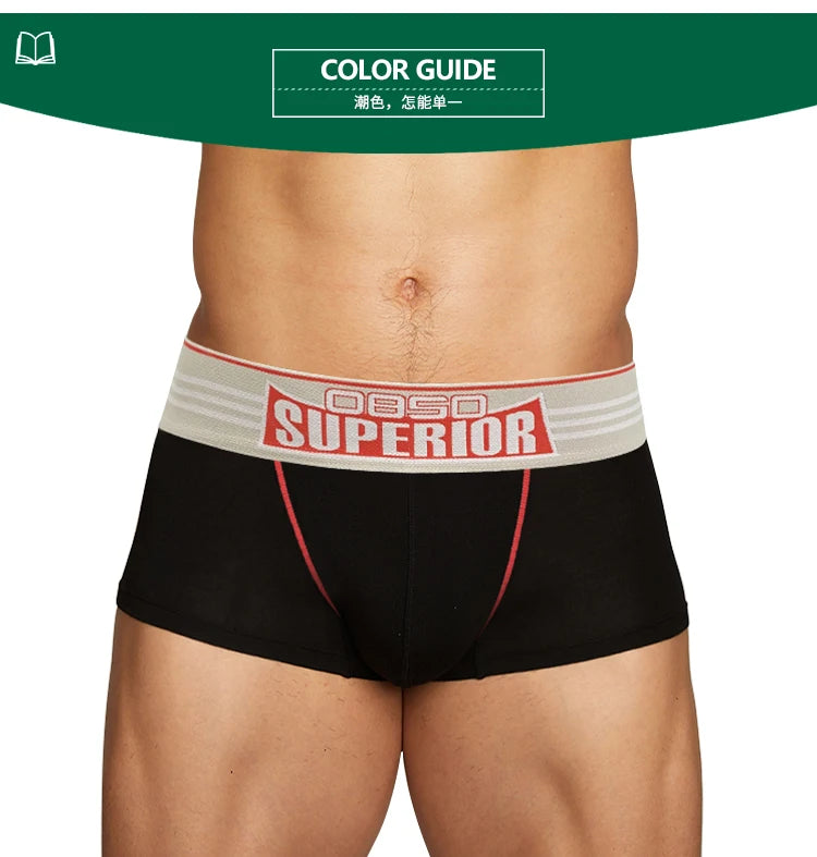 ORLVS Men's Cotton Boxer Shorts with Pouch