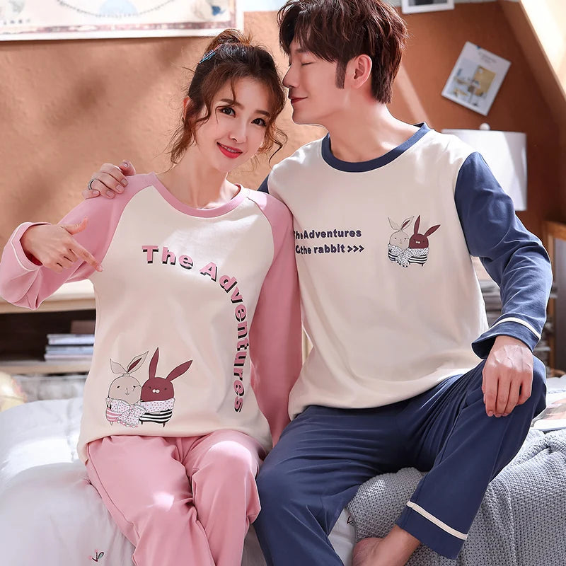 Cotton Korean Men Pajama Set Sleepwear