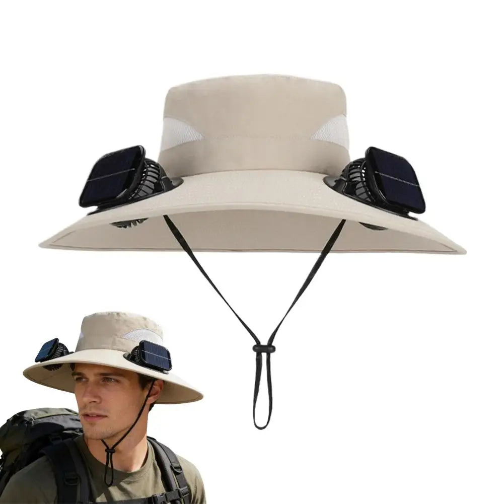 Solar Fan Hat for Men Women with Dual Solar Fans