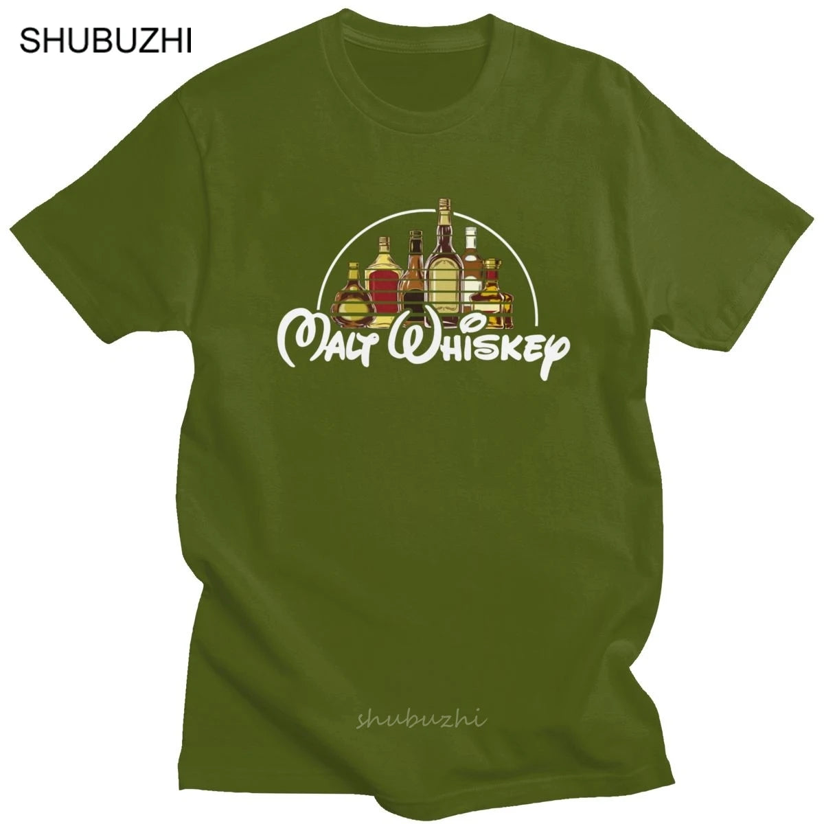 Vintage Malt Whiskey T-Shirt Men Cotton Casual Tee