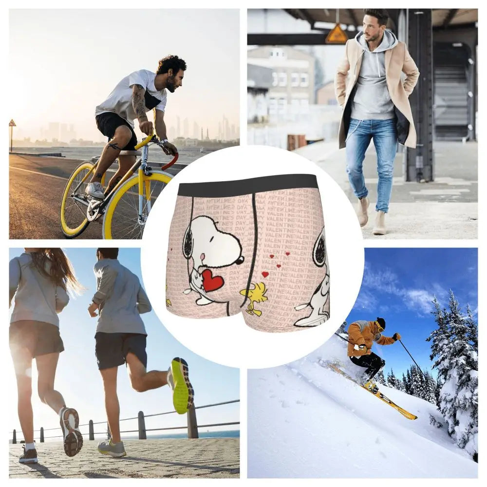 Snoopy Boxer Briefs for Men - Giggle Print Polyester Blend
