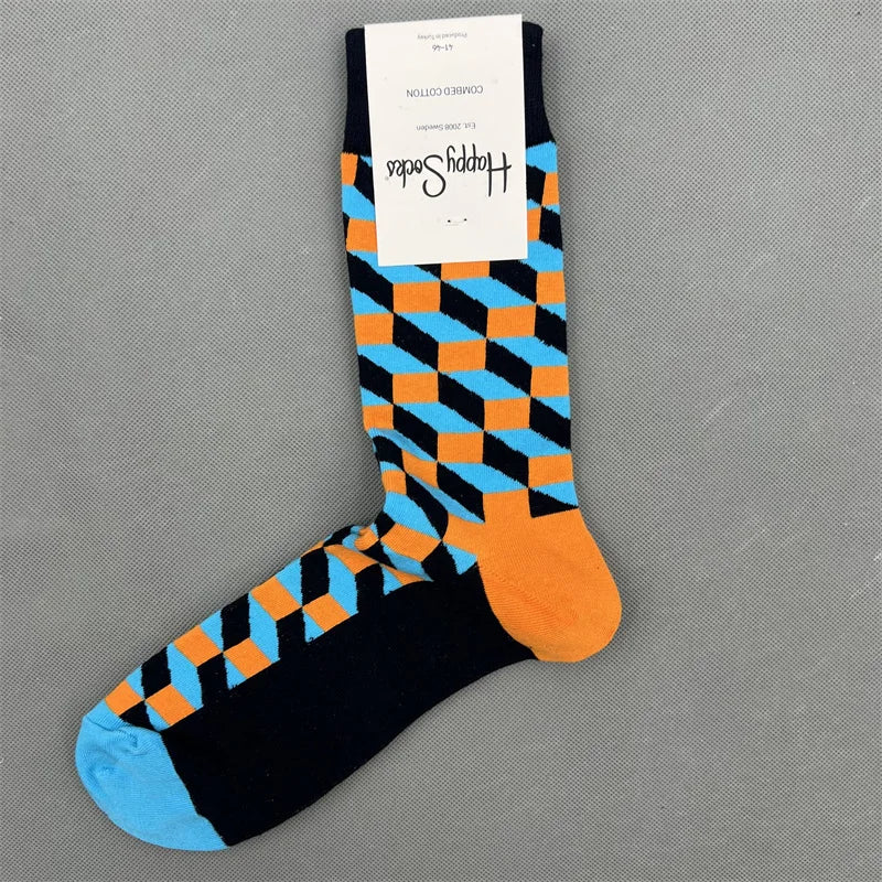 Men's Graphic Print Fun Happy Socks Casual Crew Dress Socks 41-46