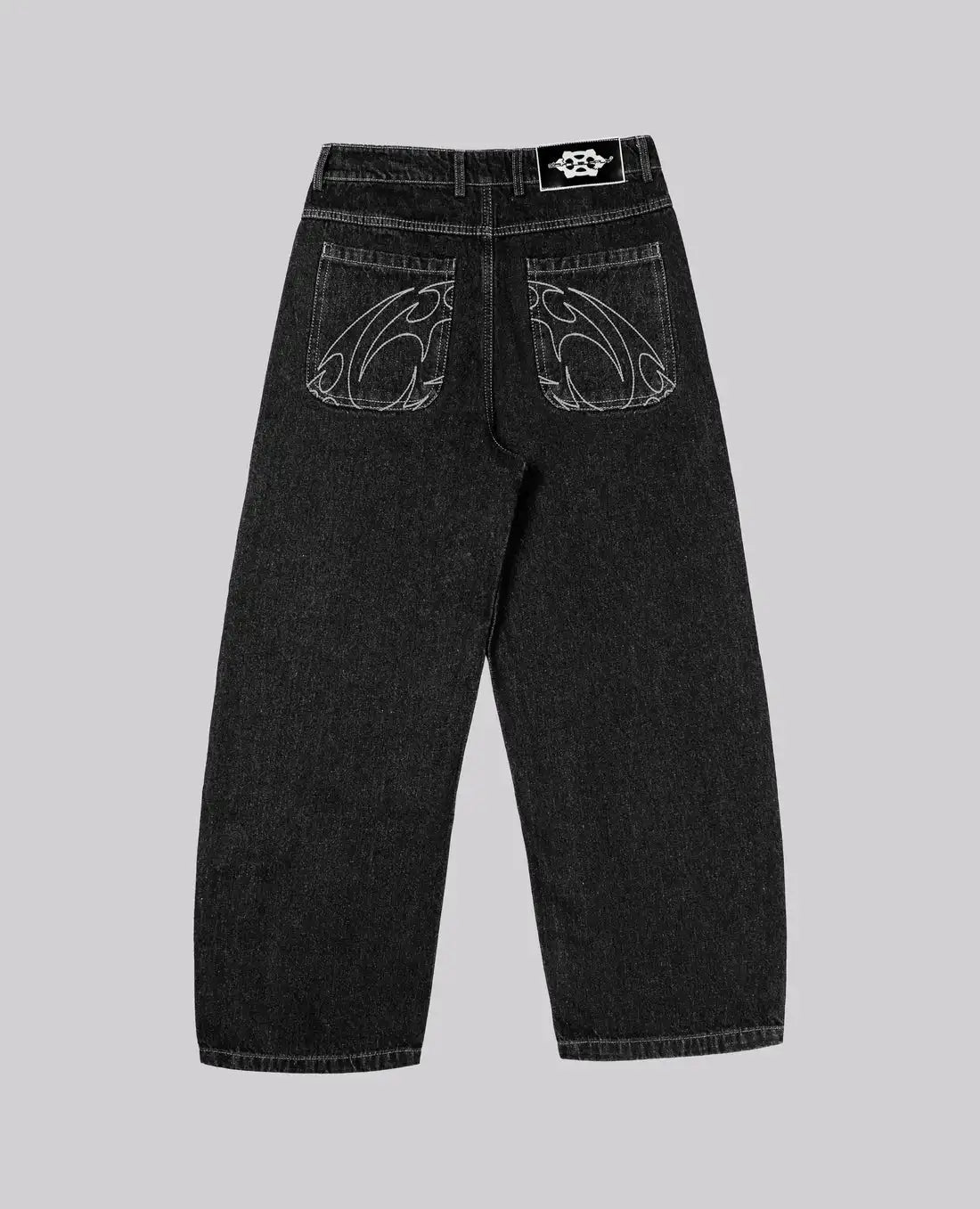 90s Retro Embroidery Jeans for Men in Loose Fit