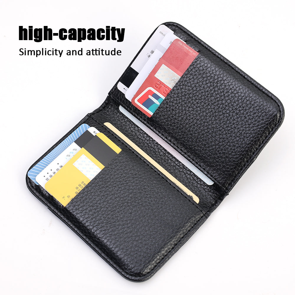 Portable Super Slim Soft Wallet Leather Mini Credit Card Wallet No Zipper