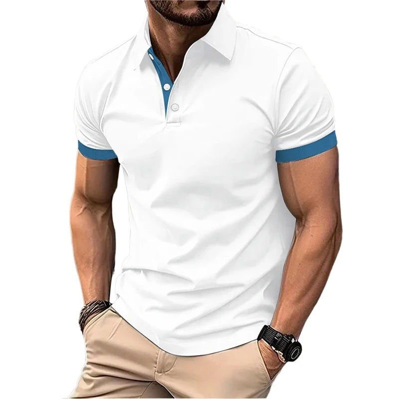 Men's Summer Short Sleeve Polo Shirt Lightweight Tee