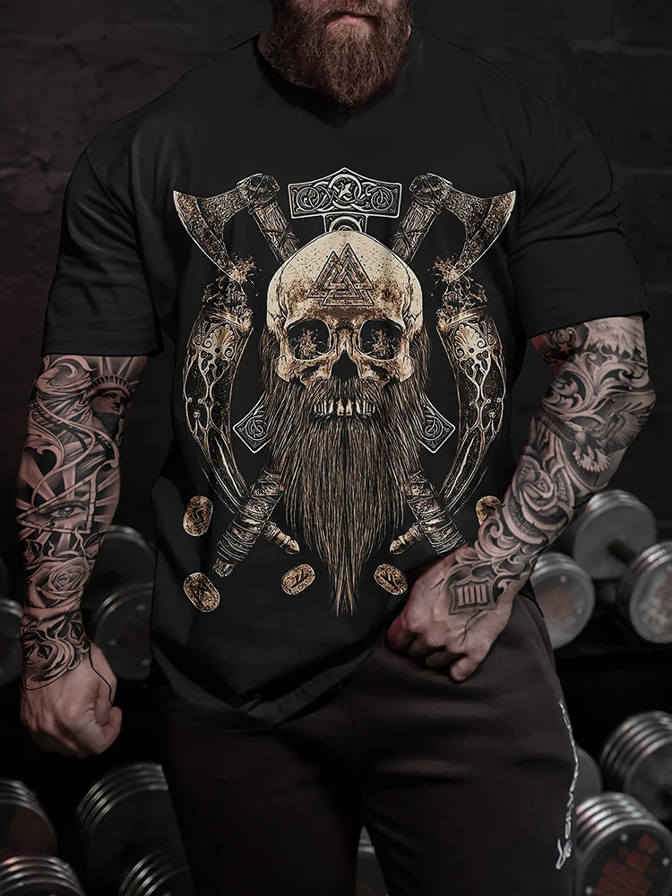 Egyptian Religious Style 3D Anubis Printed Men's Short-sleeved Shirt Outdoor Sports Men's Fitness T-shirt Street Fashion T-shirt