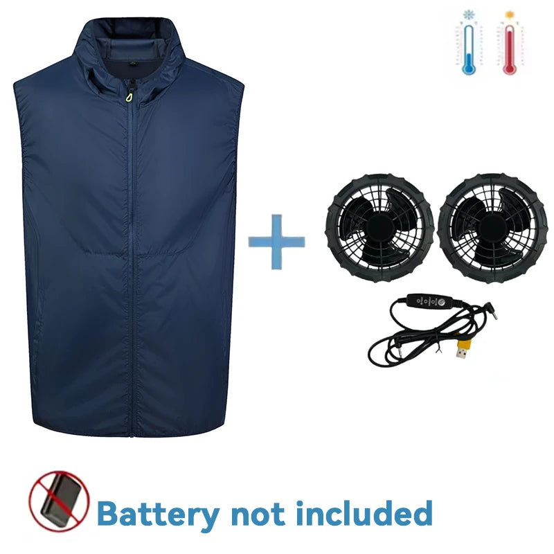 Cooling Vest with Fans for Work and Fishing - Unisex Polyester