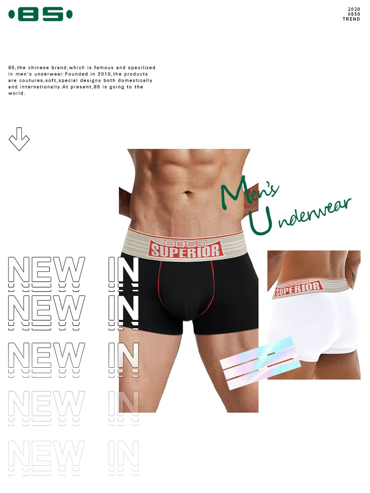 ORLVS Men's Cotton Boxer Shorts with Pouch