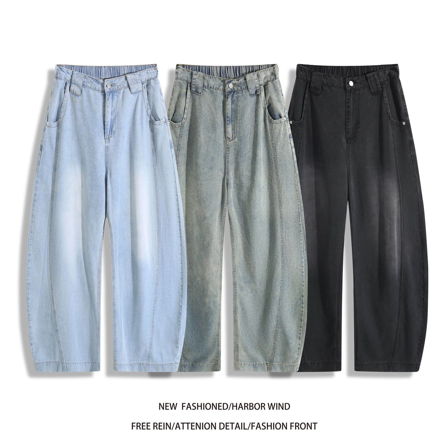 Men's Casual Loose Jeans in Cotton Blend