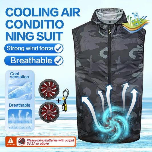 Cooling Vest with Fans for Work and Fishing - Unisex Polyester