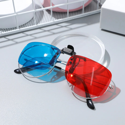 New 3D Red Blue Glasses Clip Myopia Friendly
