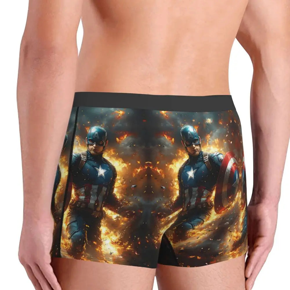 Captain America Comics Design Boxer Shorts for Men by MINISO
