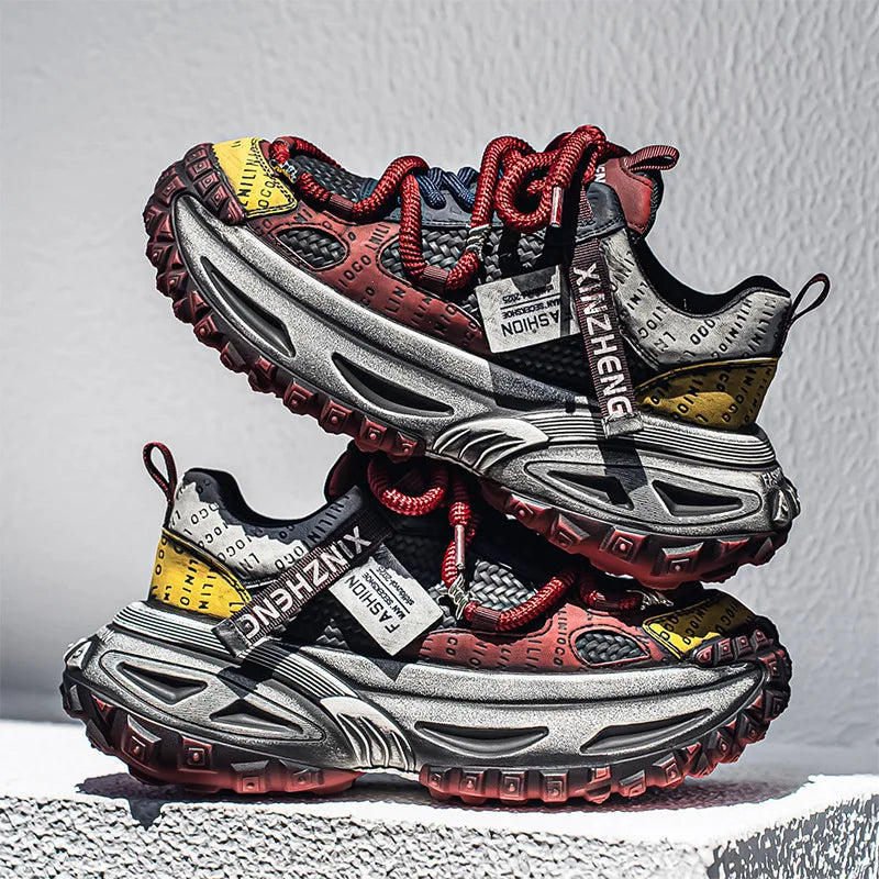 Men's Breathable Mesh Platform Sneakers for Casual Wear