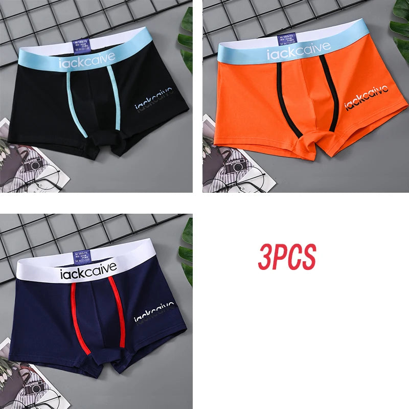 Cotton Men's Boxer Shorts 3Pcs Breathable M - 3XL
