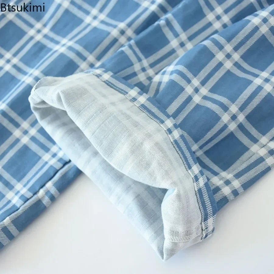 2026 Men's Cotton Gauze Sleep Comfortable Trousers Mens Soft Pajamas Pants Sleep Bottoms Sleepwear Bottoms for Men Pijama Hombre