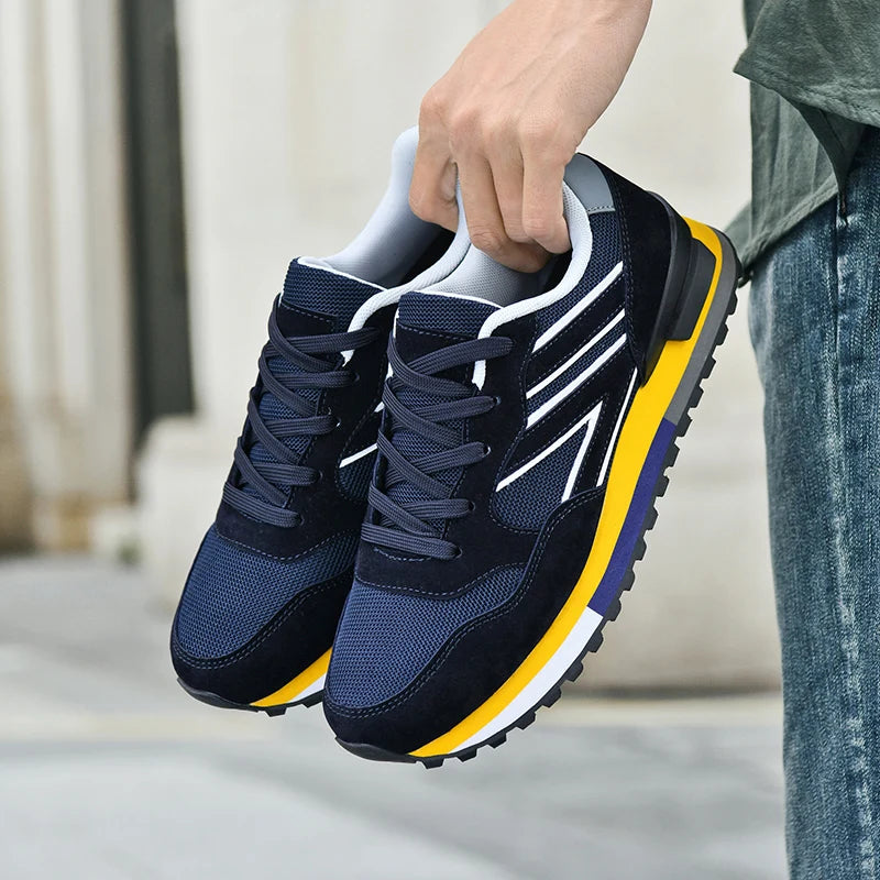 Men's Casual Lace-Up Sneakers with Air Mesh Upper