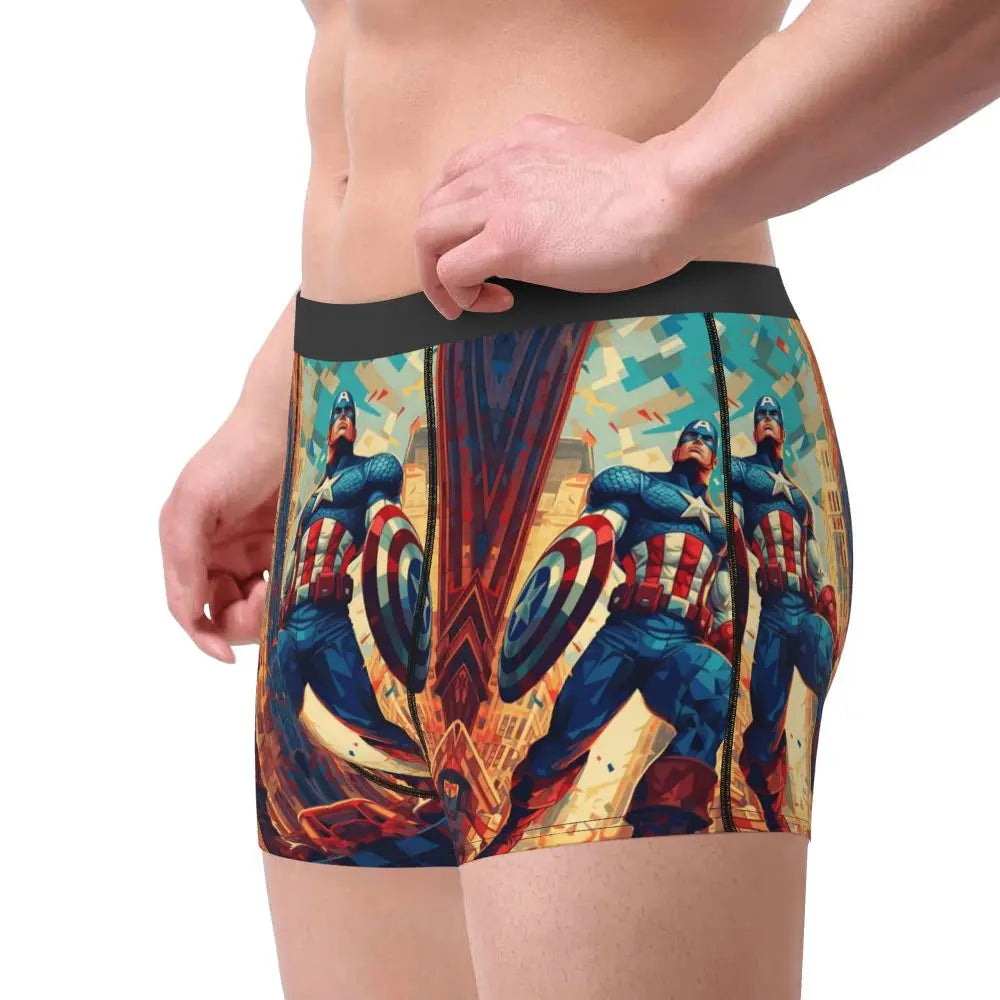 Captain America Comics Design Boxer Shorts for Men by MINISO