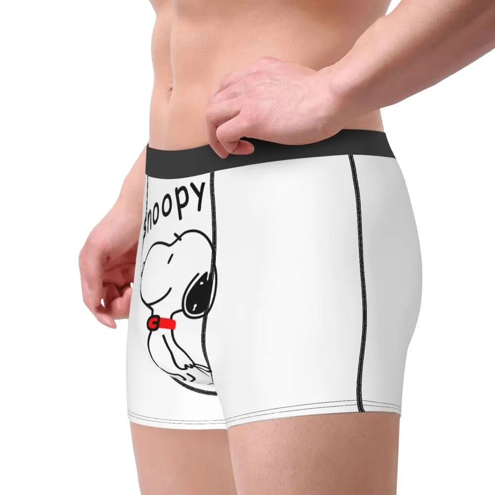 Snoopy Boxer Briefs for Men - Giggle Print Polyester Blend