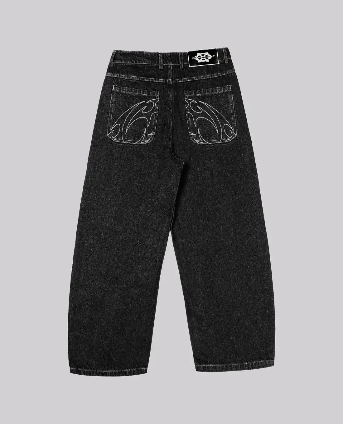 90s Retro Embroidery Jeans for Men in Loose Fit