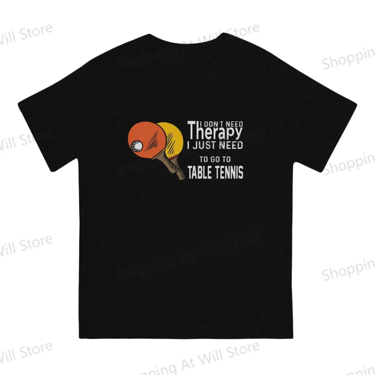 Tops 100% Cotton Leisure Sports  Table Tennis Therapy for Ping Pong Men's and women's T-shirts Ping Pong Tshirt Top