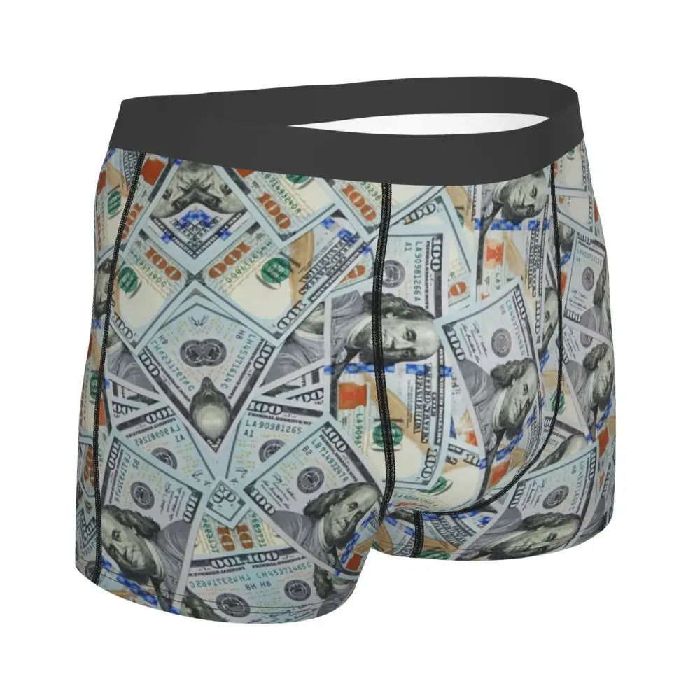 Money Print Boxer Briefs for Men