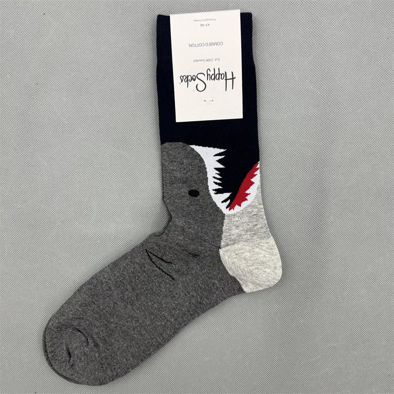 Men's Graphic Print Fun Happy Socks Casual Crew Dress Socks 41-46