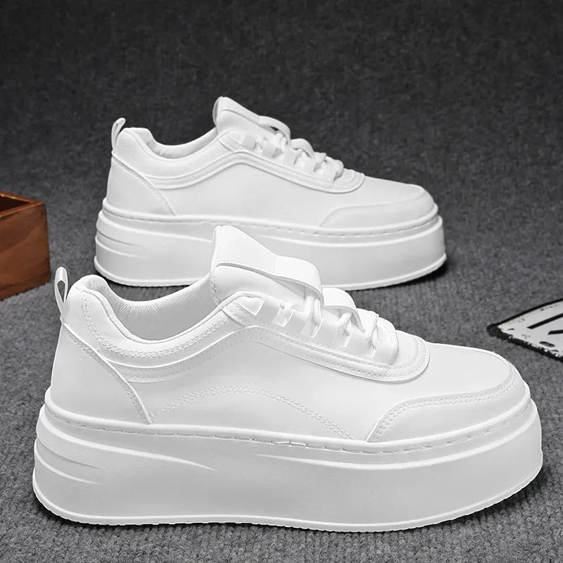 Men's Casual Lace-Up Sneakers in Black and White