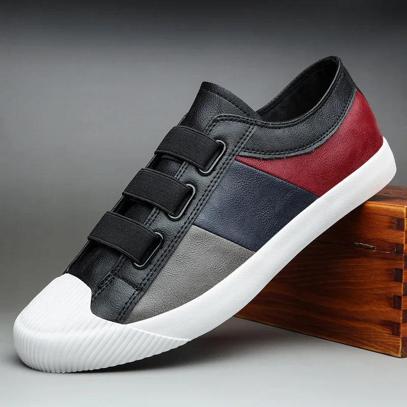 YBQJOO Mens Casual Leather Trainers for Autumn