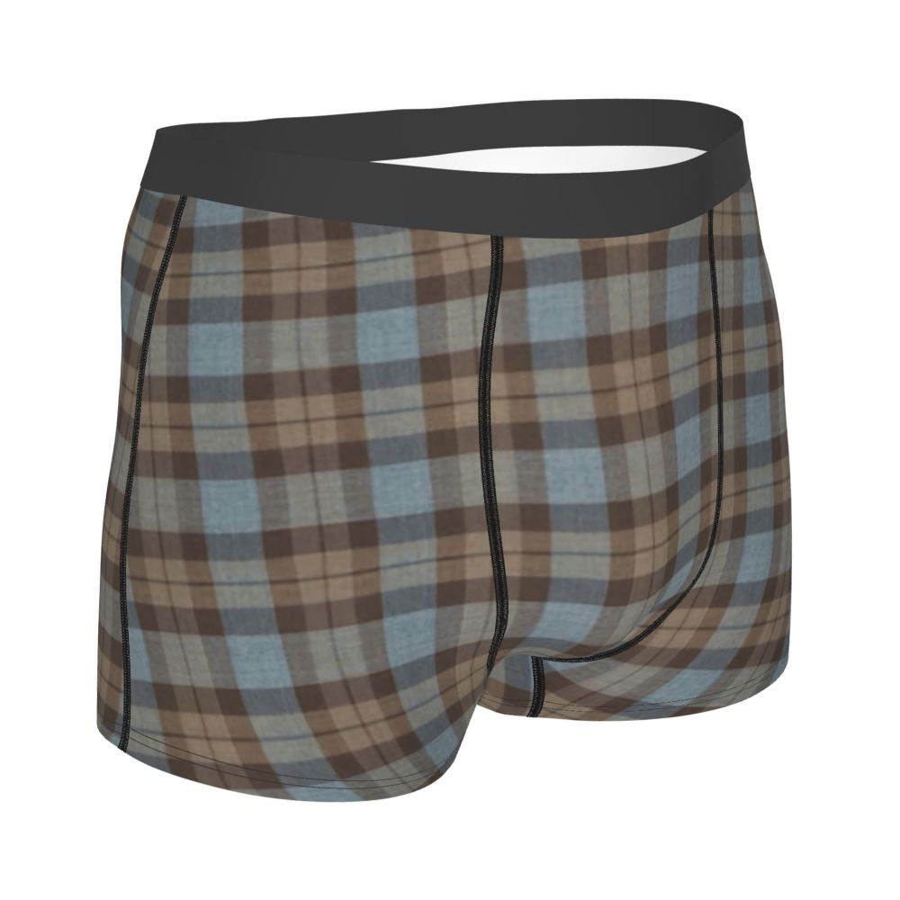 Black Watch Tartan Boxer Shorts for Men in Lycra and Polyester