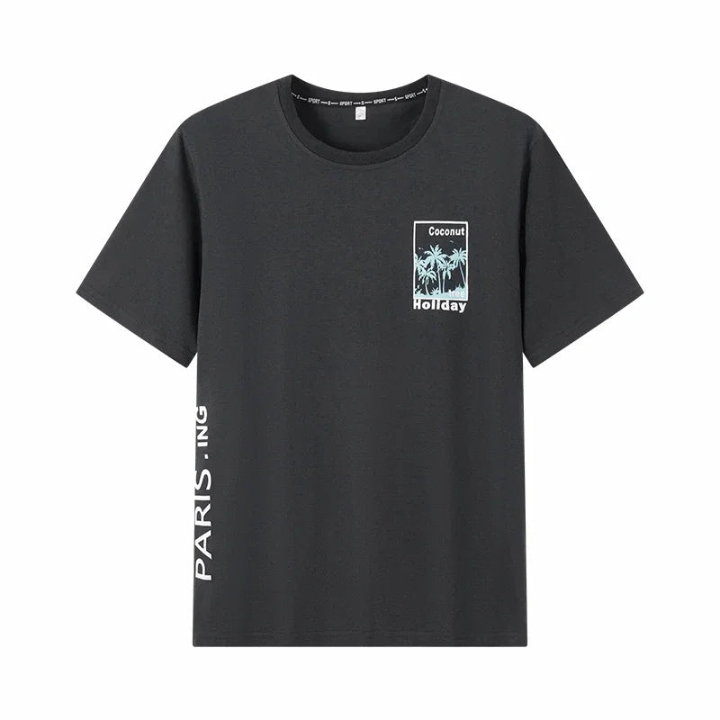 Men's Cotton Round Neck T-Shirt 6XL 7XL Casual Wear