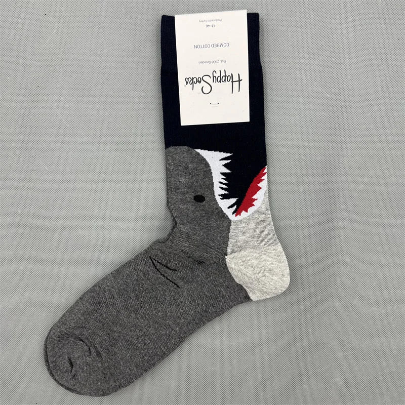 Men's Graphic Print Fun Happy Socks Casual Crew Dress Socks 41-46