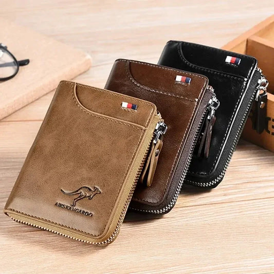 Luxury Wallets for Men RFID Protection Wallet with Zipper