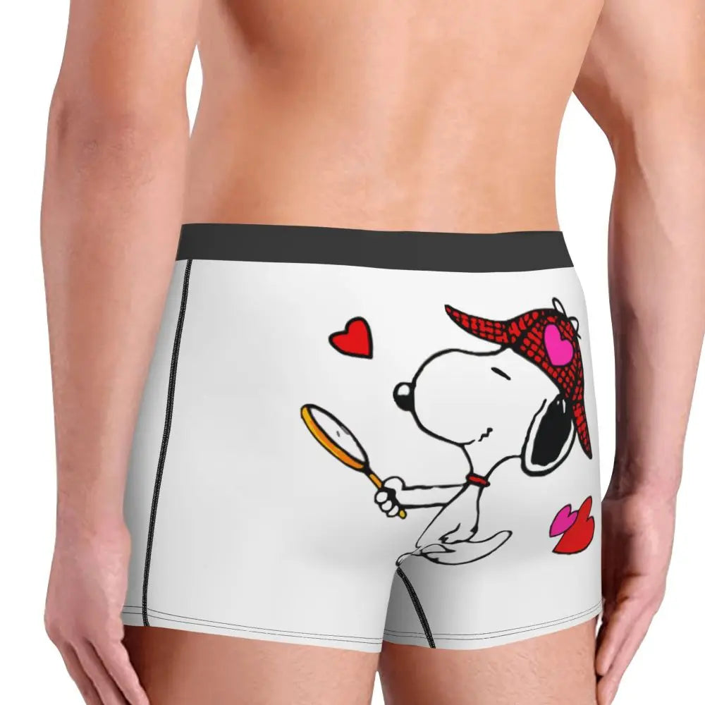 Snoopy Boxer Briefs for Men - Giggle Print Polyester Blend