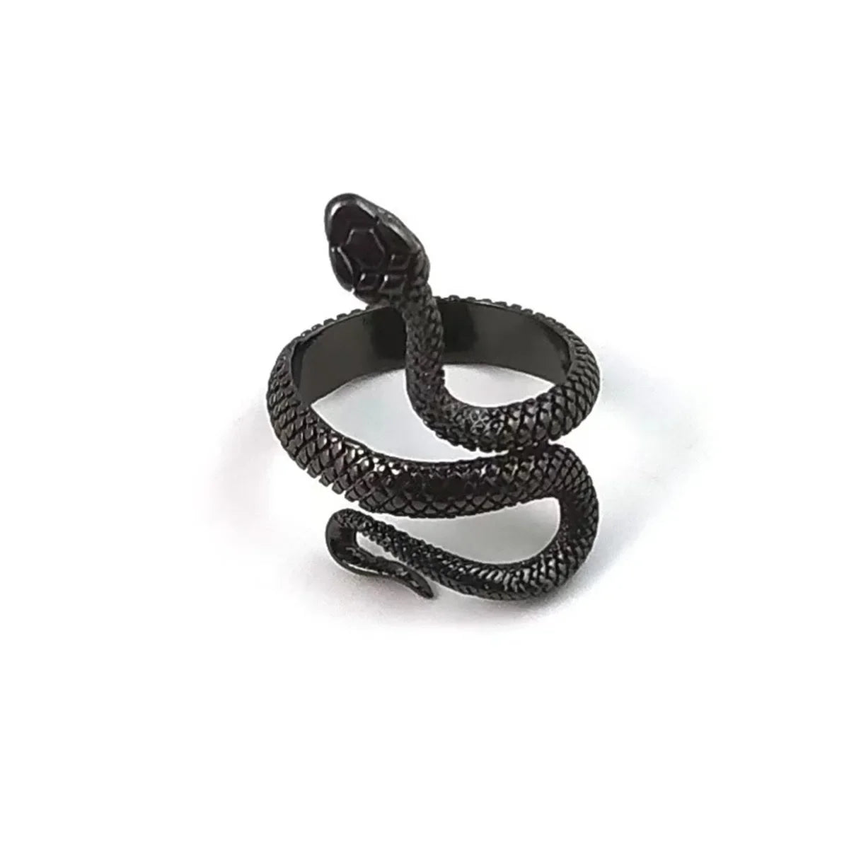 NONE Rings for Men Women Punk Goth Snake Ring Exaggerated Black Plated Gothic