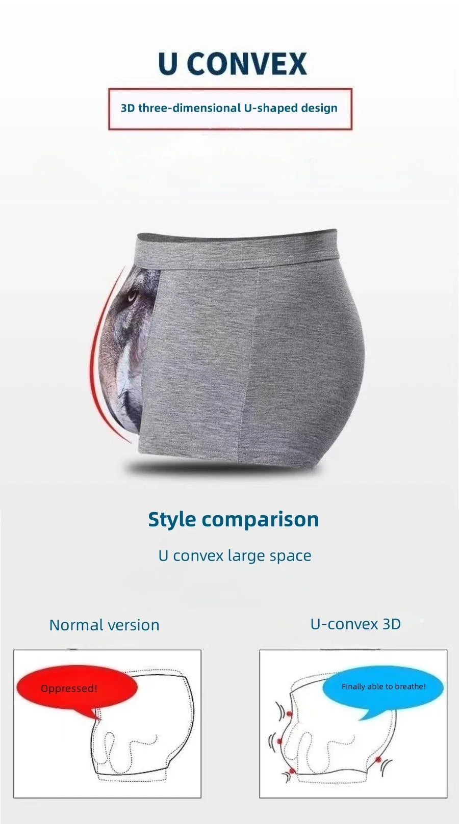 Men's Boxer Briefs Modal Wolf Print