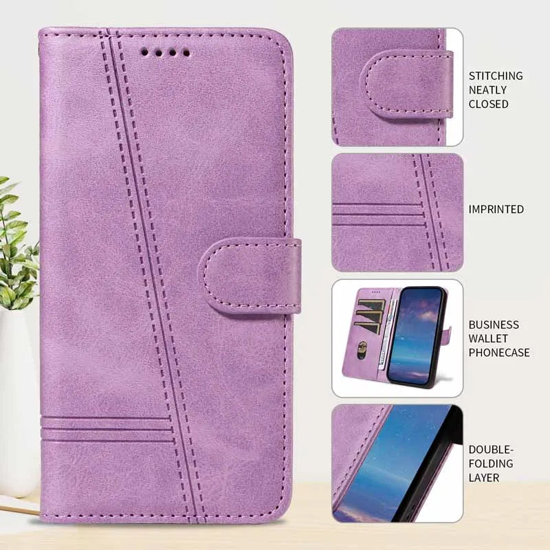 Tsimak Leather Case For Motorola Moto G13 Flip Wallet Phone Cover